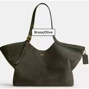 NEW!!   AUTHENTIC COACH Gramercy Tote Bag IN OLIVE GREEN SUEDE AND BRASS